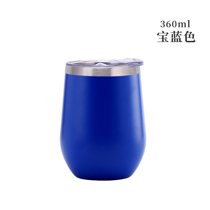 Taza de cáscara de huevo de 12oz transfronteriza regalo de doble capa de acero inoxidable copa de vino tinto taza de vientre grande aislamiento al vacío en forma de U swig pollo