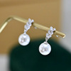 Beads from pearl, universal earrings jade, silver 925 sample, simple and elegant design