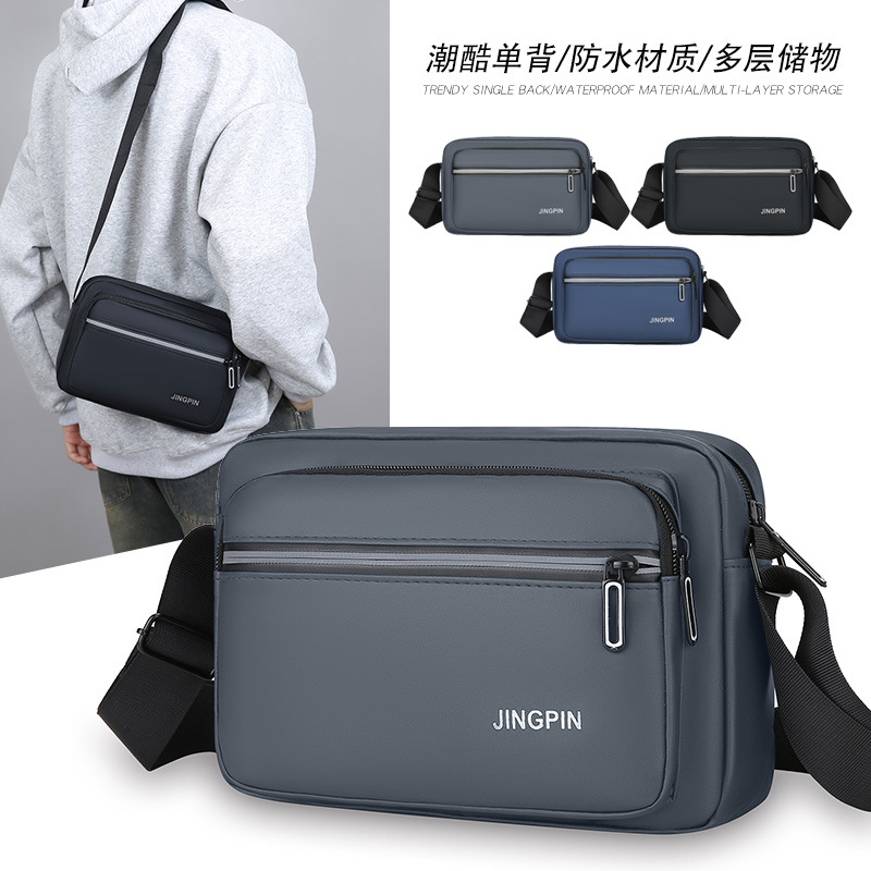 Wholesale Men's Crossbody Bag New Simple Business Travel Fashion Men's Bag Lightweight Multi-layer Storage Single Shoulder Bag