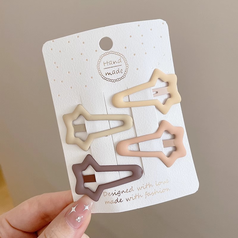 Pinza bb de color dopamina para niños cabello roto estrella de cinco puntas horquilla para niñas que no lastima el cabello, pinza para el cabello con flequillo para bebés, accesorios para el cabello lindos