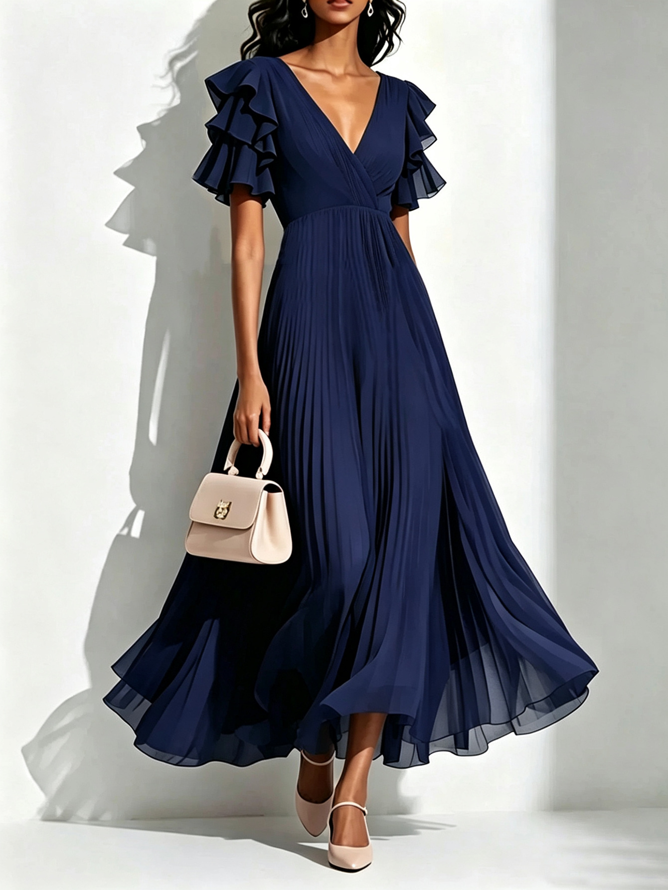 937W Amazon nuevo vestido azul transfronterizo de la fiesta de comercio exterior vestido de dama de honor de boda