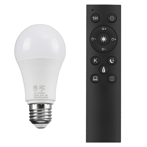Cross-border US standard E26 screw socket bulb, three-color changing bulb with 2.4G smart remote control LED energy-saving bulb