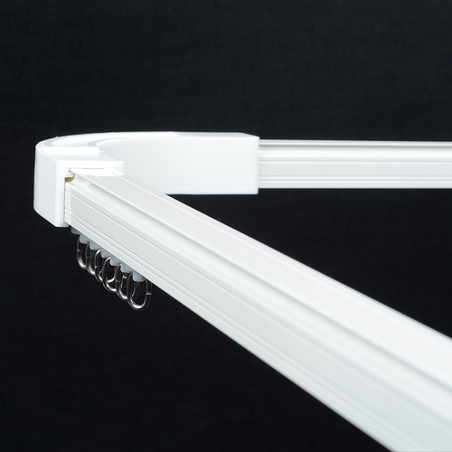 5YA1 Wholesale Heavy Duty Straight Rail Bendable Curtain Track Thickened Curtain Rod Silent Bay Window Slide Single and Double Rail Side