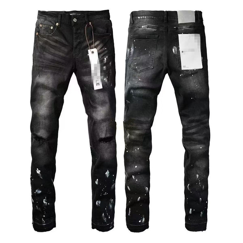 2025 High Street Jeans Black Slim Cross-Border Export P Brand New Elastic Small Feet Men's Miscellaneous Temu Pants