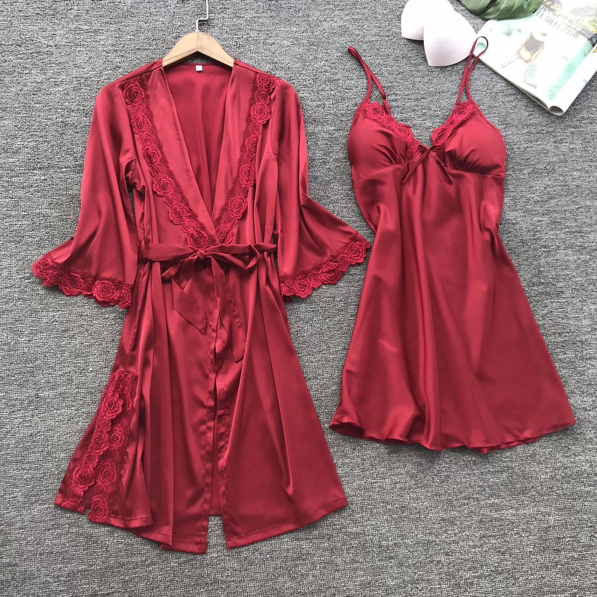 Пижама, халат, цветной сексуальный набор, плюс сайз, Aliexpress
