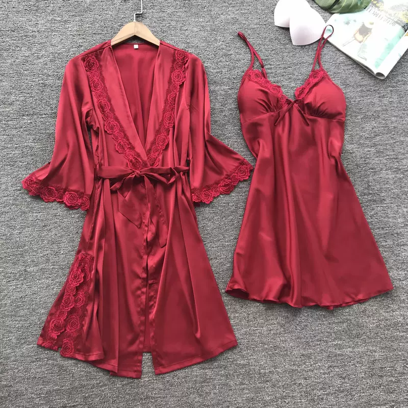 Пижама, халат, цветной сексуальный набор, плюс сайз, Aliexpress