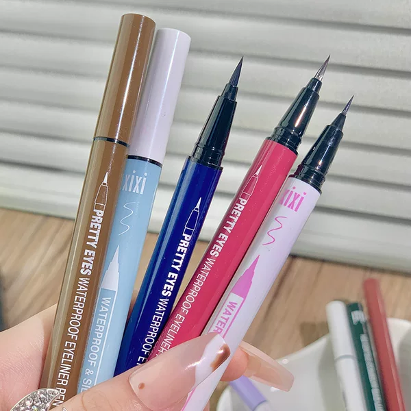 Makeup Xixi Beautiful Eyes Colorful Eyeliner Pen, Fine, Long-Lasting, Waterproof, Non-Smudgeable, Brightening, Colorful Pearlescent, Quick-Drying, for Beginners