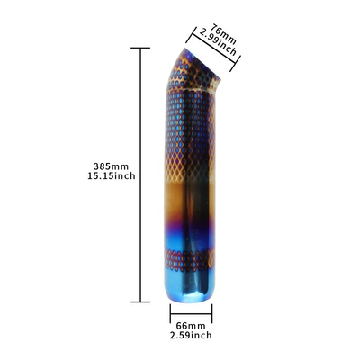 Car Modified with Blue-Coated Stainless Steel Exhaust Tip, Cool and Personalized Decorative Muffler with Direct Exhaust Tailpipe (Exhaust pipe) - grilled-blue-type-a