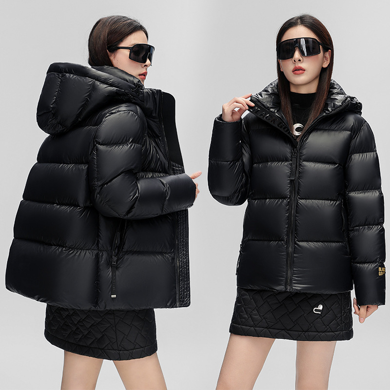 High-End Black Gold Goose down Winter Short down Jacket for Women 2025 Thickeneded Warm Versatile Fashionable Loose Jacket