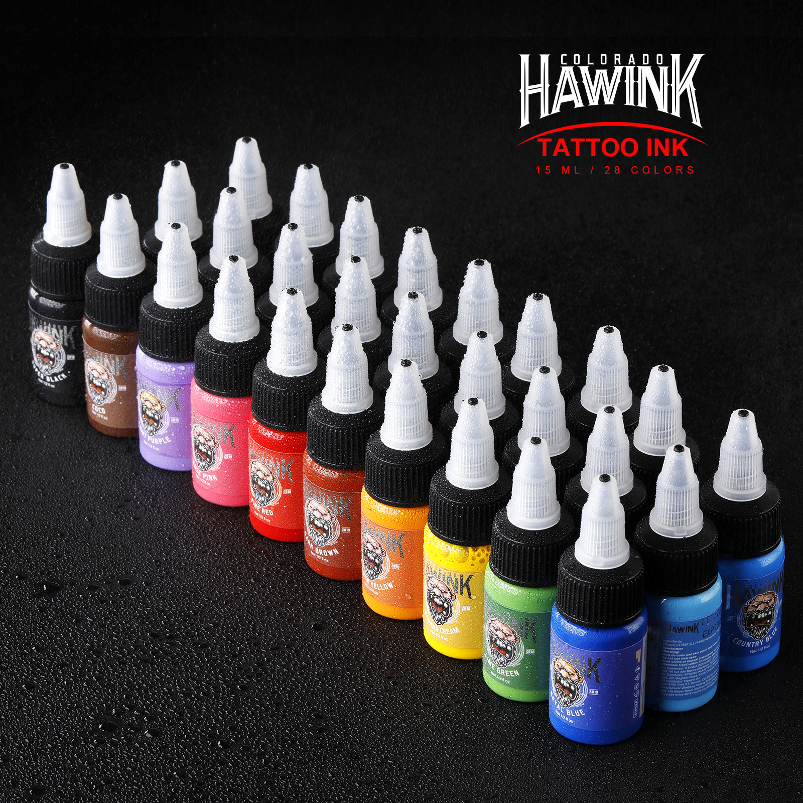 Hawink Tattoo Pigment Set REACH Color Tattoo Pigment Set 15ml Tinta de tatuaje