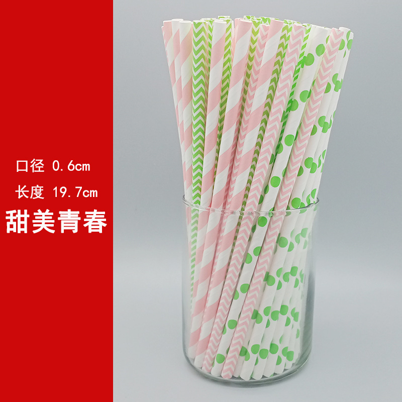 Fábrica en stock al por mayor 100 paja de papel desechable paja degradable combinación