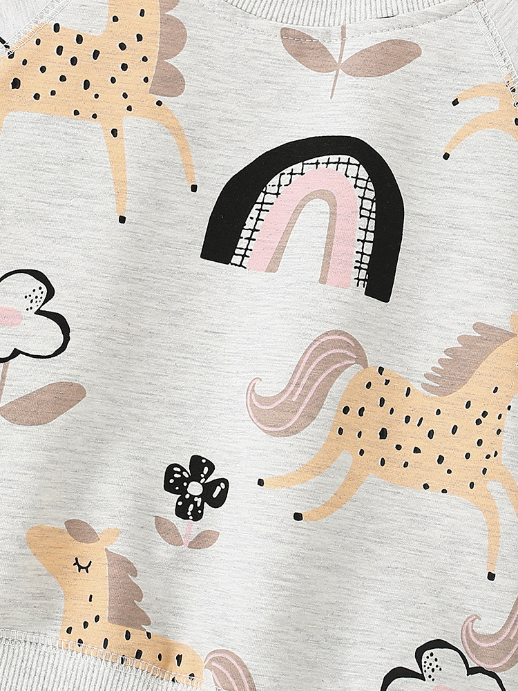 Malwee Kids Set Otoño nuevo estilo europeo y americano de niños pequeños y medianos cuello redondo mangas largas pantalones de cintura elástica ropa casual para niños