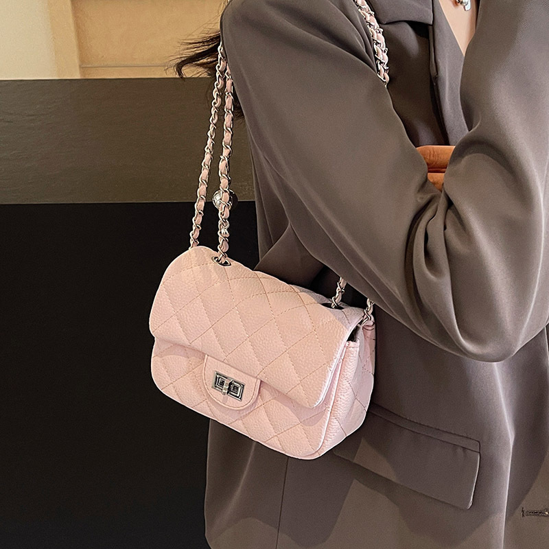 跨境小香风菱格绣线小方包女秋冬2025新款腋下包高级感链条斜挎包|undefined