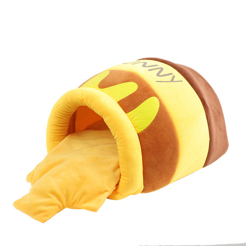 Honeypot cat nest cute internet celebrity autumn and winter deep sleep pet nest interior thick padded dog house cartoon winter warmth