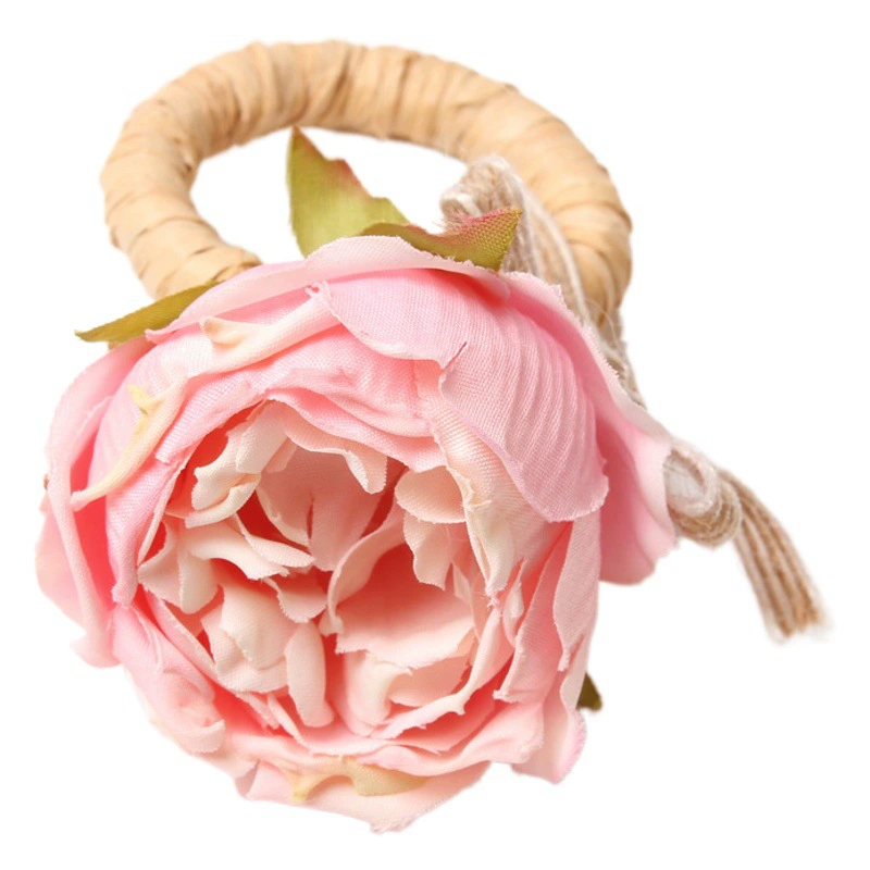 Оптовая продажа: Новые розовые кольца для салфеток в форме розы для декора стола на День святого Валентина, для отелей и вечеринок