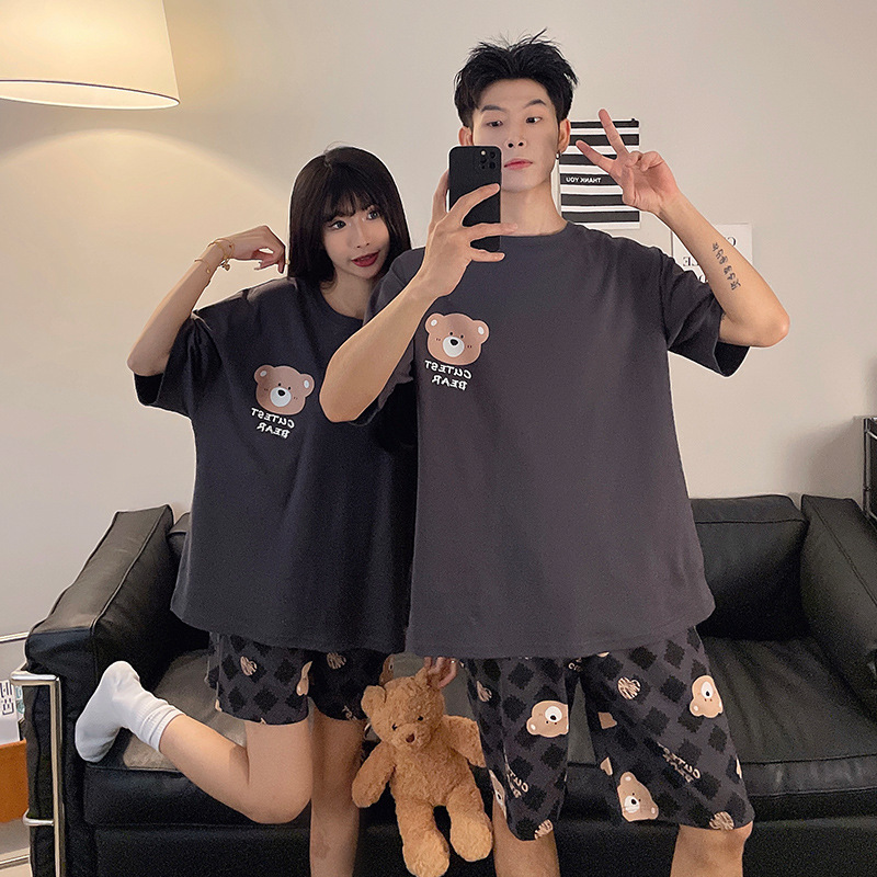 Pajamas Couple Wear 2025 New Summer Style for One Man and One Woman to Wear Outside Ins Style Cute Home Clothes Two Sets Pajamas Couple Wear 2025 New Summer Style for One Man and One Woman to Wear Outside Ins Style Cute Home Clothes Two Sets