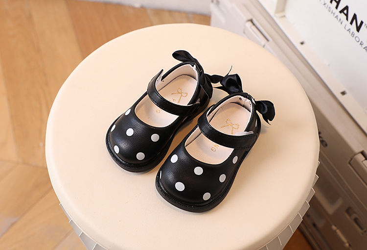 Zapatos de princesa con lazo para caminar, informales, con suela suave, de lunares, para primavera y otoño, 2022_voghion.com