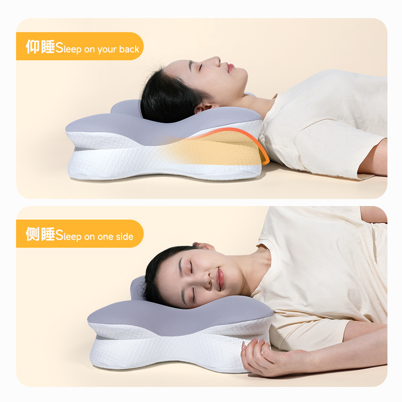 almohada lateral almohada de memoria almohada de mariposa de algodón para proteger la columna cervical almohada de memoria almohada de algodón para dormir almohada de división