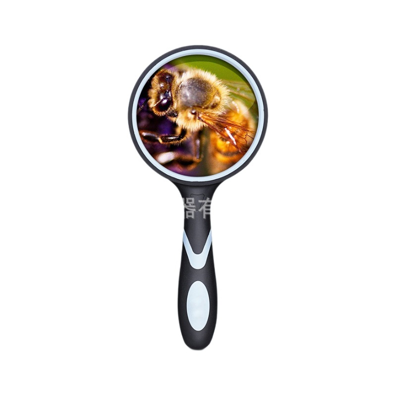 Two-color glass handheld magnifying glass