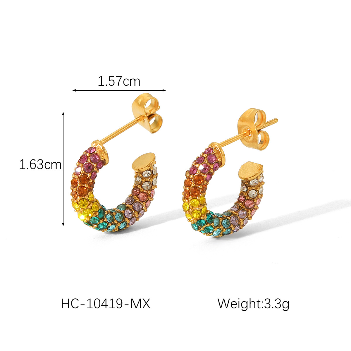 Pendientes de acero inoxidable de oro de 18 quilates europeos y americanos image 9