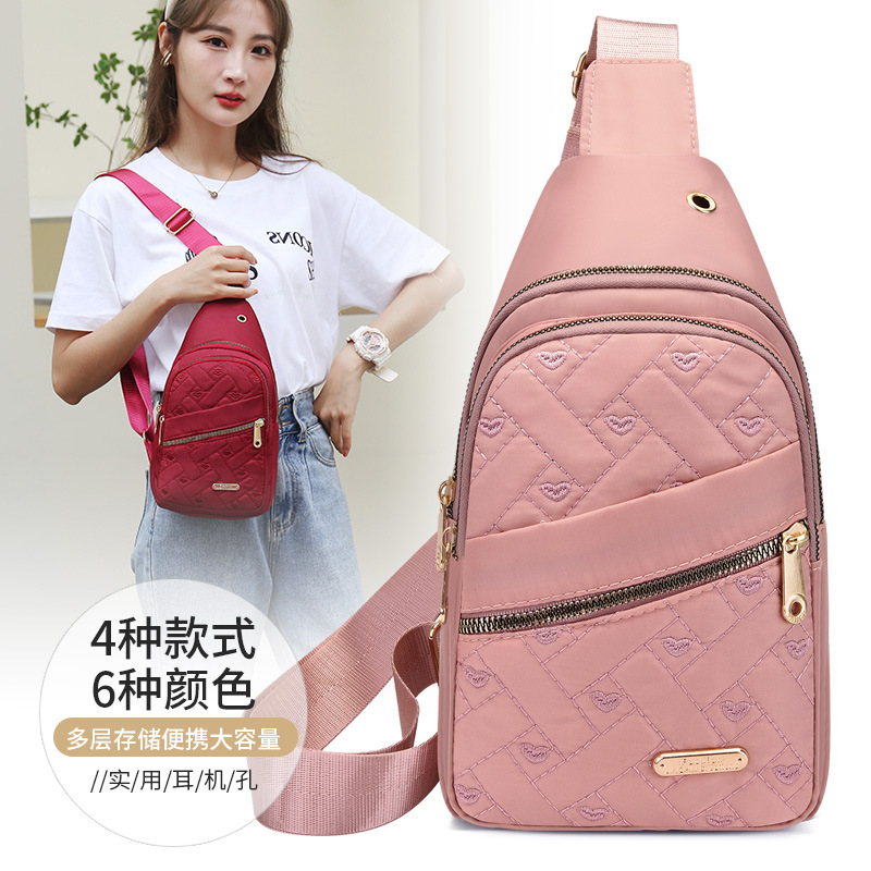 Nueva moda casual bolso de mujer multi-capa bordado hilo estilo coreano bolso de hombro simple mujer de mediana edad bolso de pecho de la madre