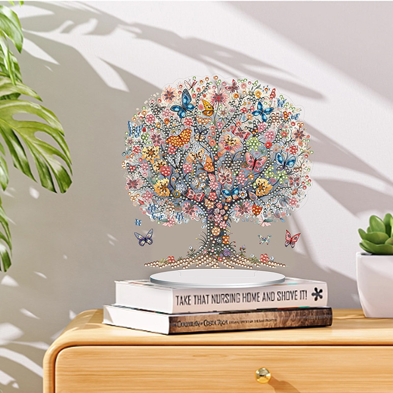 Transfronterizos nuevos dibujos de diamantes DIY hechos a mano perforación de árboles de cuatro estaciones 5D pintura de decoración de dormitorio certificación internacional