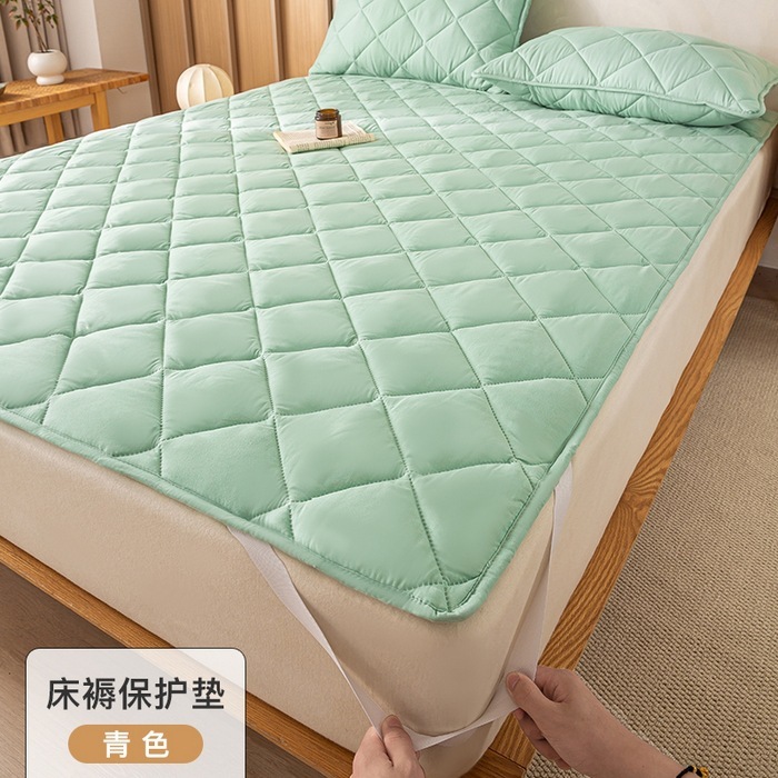 亚马逊temu跨境外贸纯色洗棉磨毛夹棉床垫四季褥子保护垫定制防水|undefined