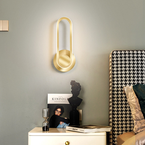 Creative wall lamp bedroom simple modern bedside lamp Nordic personality led stair aisle background wall decoration lamp