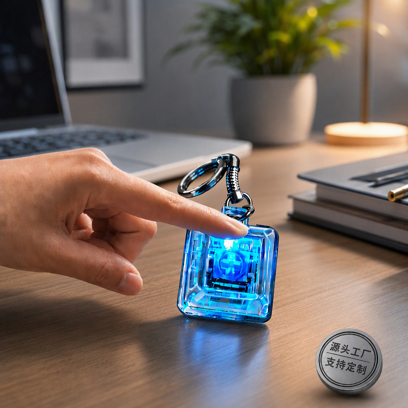 Minimalist High-Transparency Pc Material One-Touch Light Tester Luminous Button Asmr Stress-Relief Healing Keychain Pendant Minimalist High-Transparency Pc Material One-Touch Light Tester Luminous Button Asmr Stress-Relief Healing Keychain Pendant