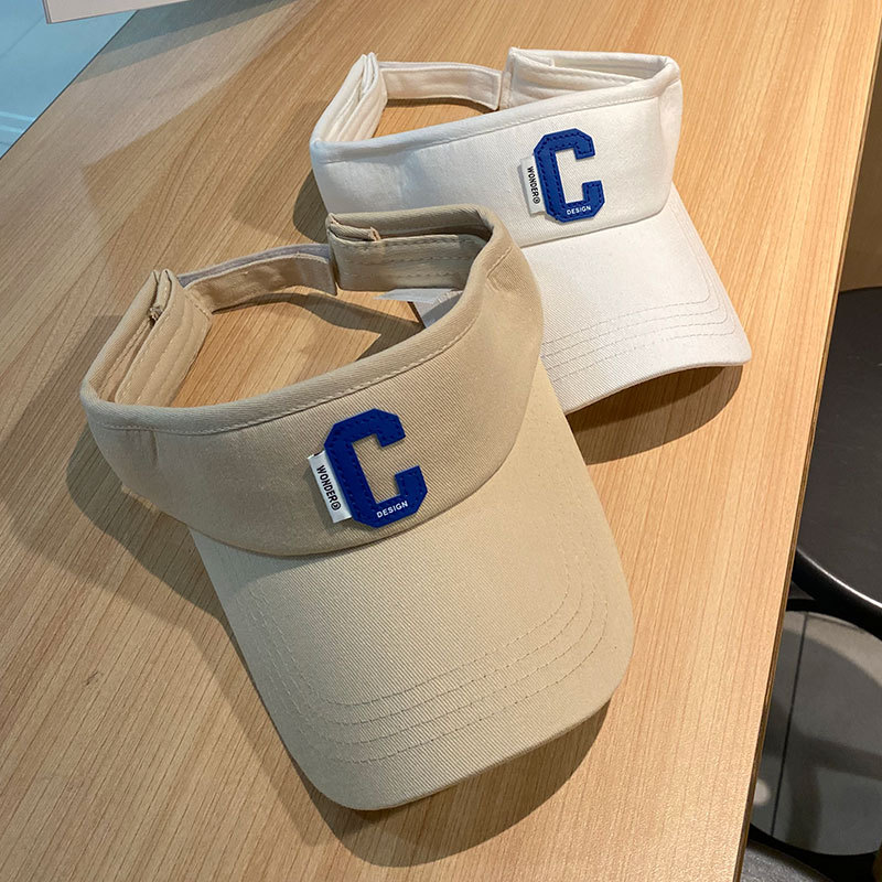 Koreanischer Sommer-Sonnenhut für Damen, offene Baseballkappe, Sportkappe mit Buchstaben-C-Design_voghion.com