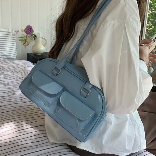 Cross-border Korean bag women retro one-shoulder armpit oily wax leather bag double bag casual Amazon independent station