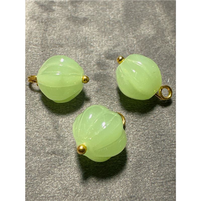 10mm新中式国风复古浅绿色琉璃珠扣旗袍服装辅料