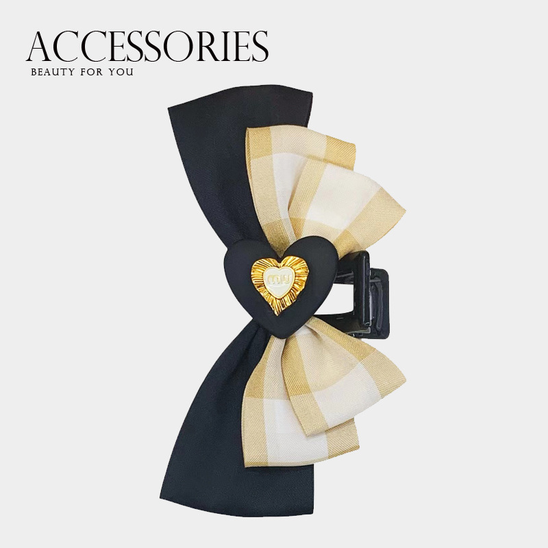 Women's IG Style Sweet Heart Shape Bow Knot Cloth Epoxy Hair Clip Hair Claws display picture 3