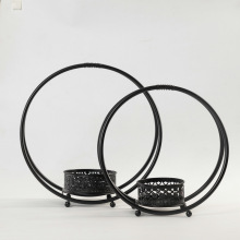 小花篮造型铁艺餐具圆月铁艺架酒店餐厅异形意境菜摆台双管餐具