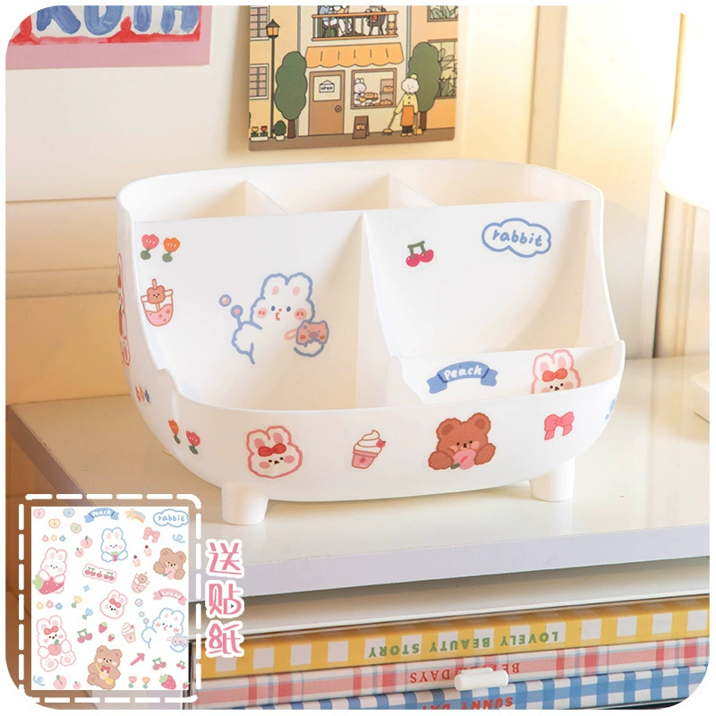 Cute children's pens holder, capacious stationery for elementary school students, storage box
