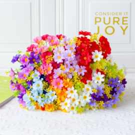 人造仿真花28头跳兰菊 仿真假花小雏菊绢花塑料花户外工程小野菊