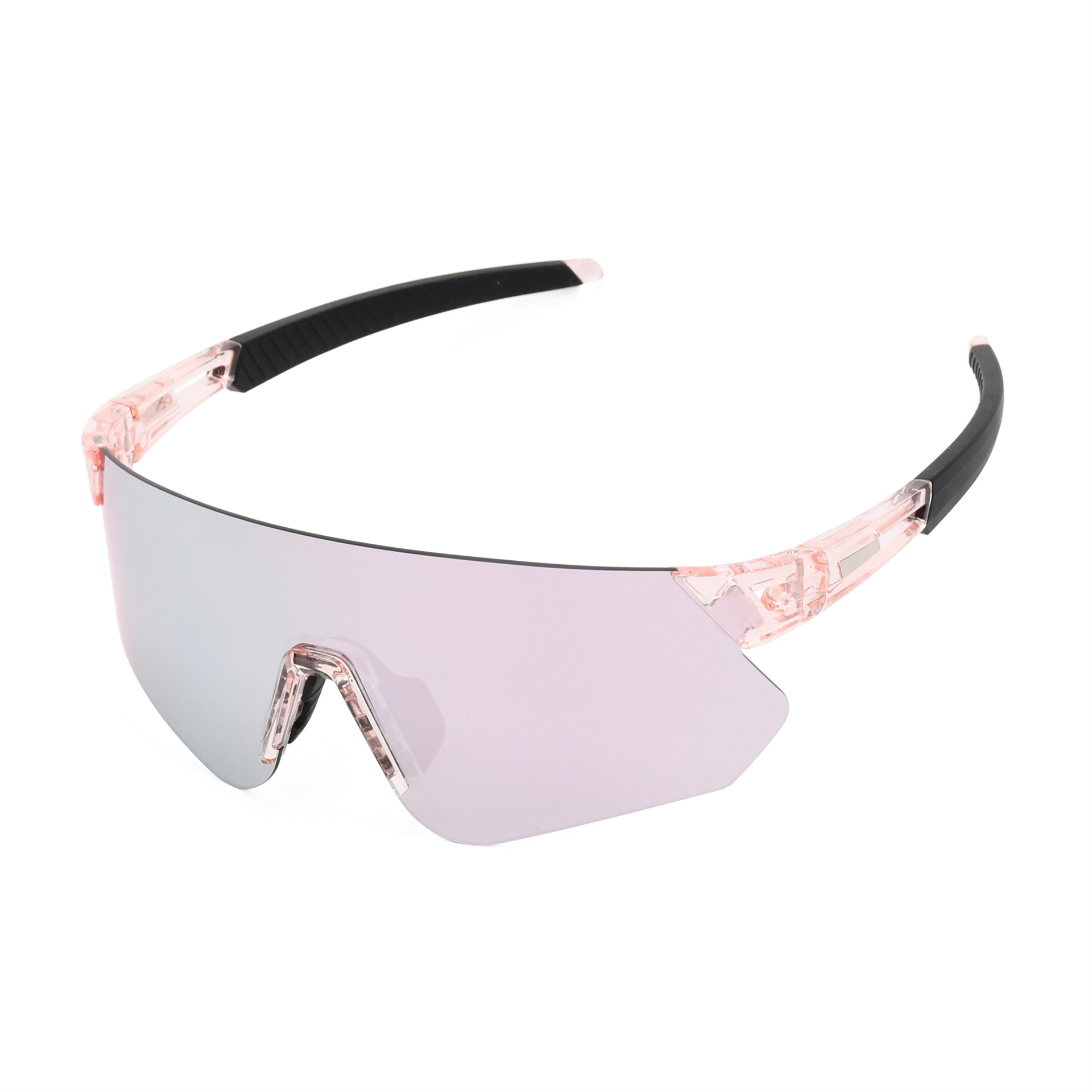 로즈 골드 조각이 있는 반투명 프레임 블랙 풋 커버