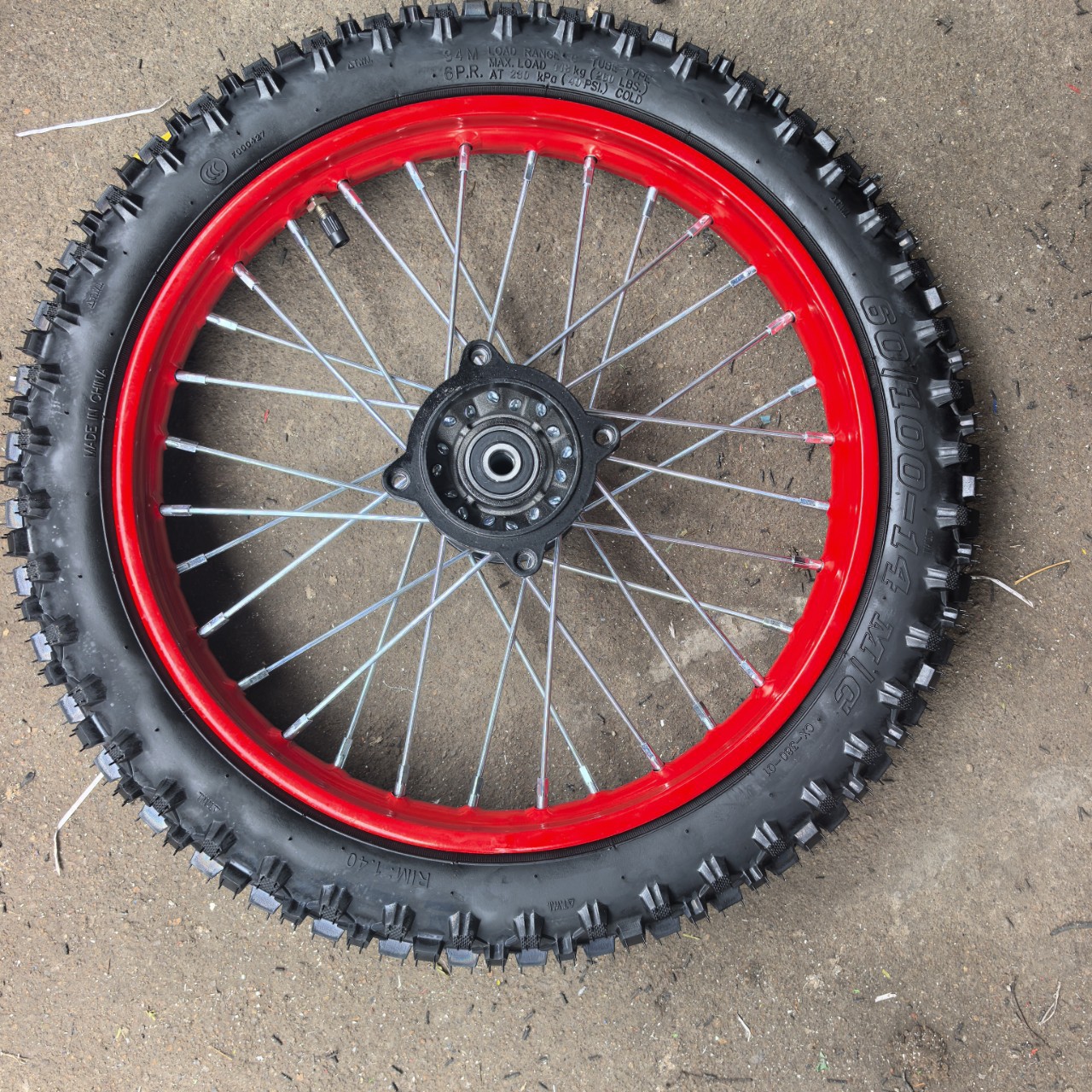 Electric off-road motorcycle front wheel 90/100-14, rear wheel 110/90-16, hub, wheel mesh, large-tooth tire assembly
