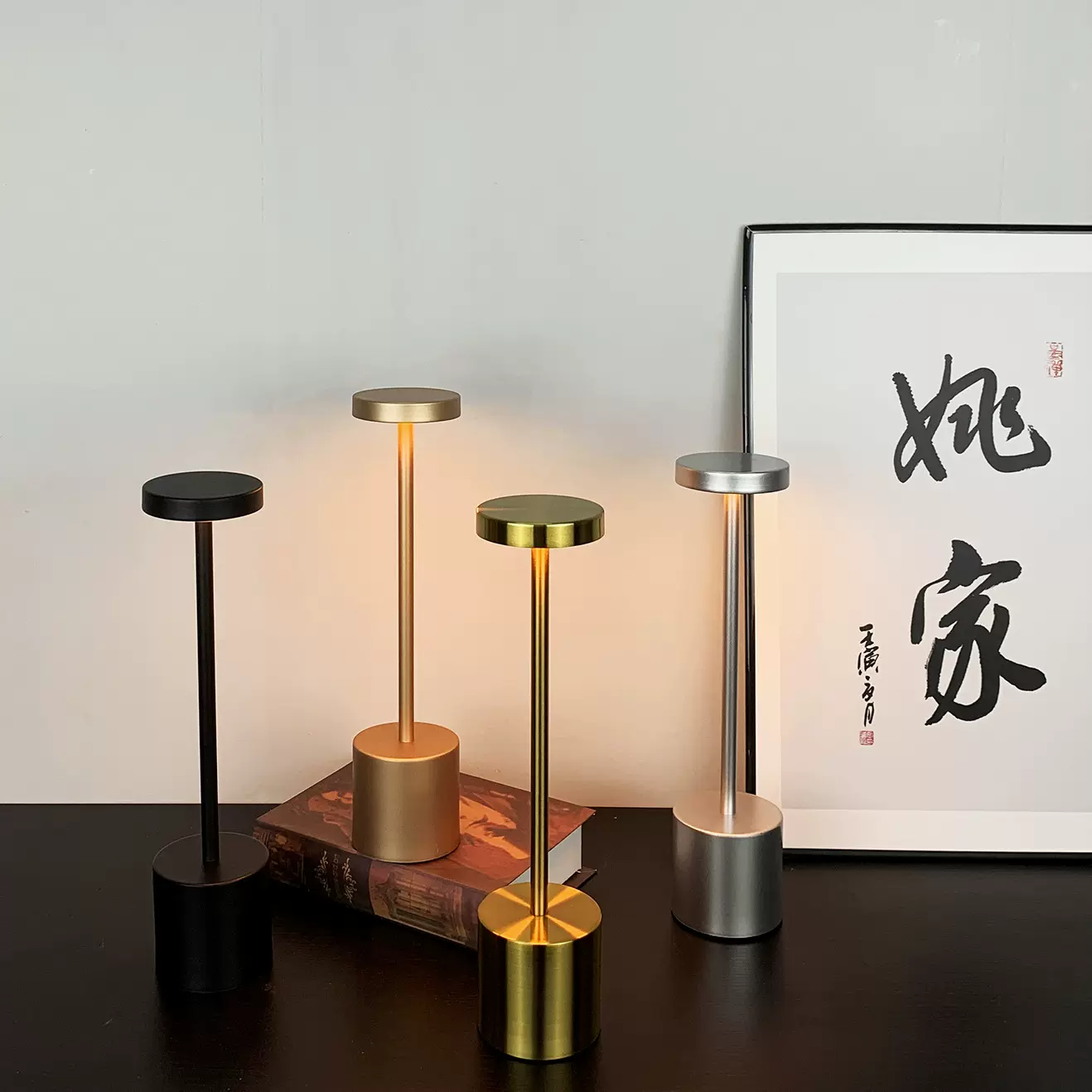 跨境工字台灯充电小夜灯卧室高级感氛围灯酒吧桌面灯触摸充电台灯