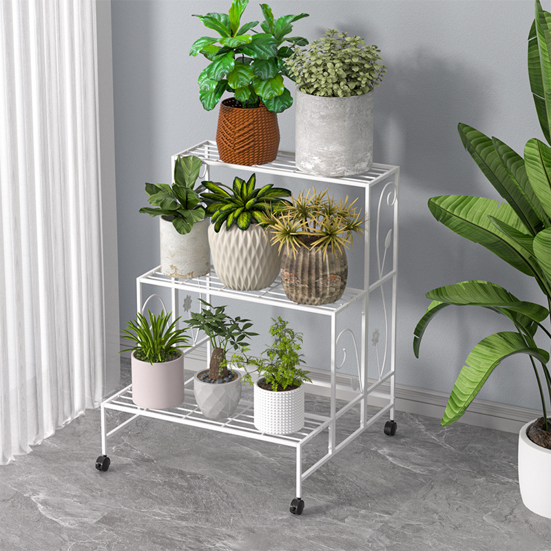 多層鉄段付きフラワーラック収納ラックバルコニーリビングルーム屋内床置き新しい多肉植物植木鉢フラワーラック