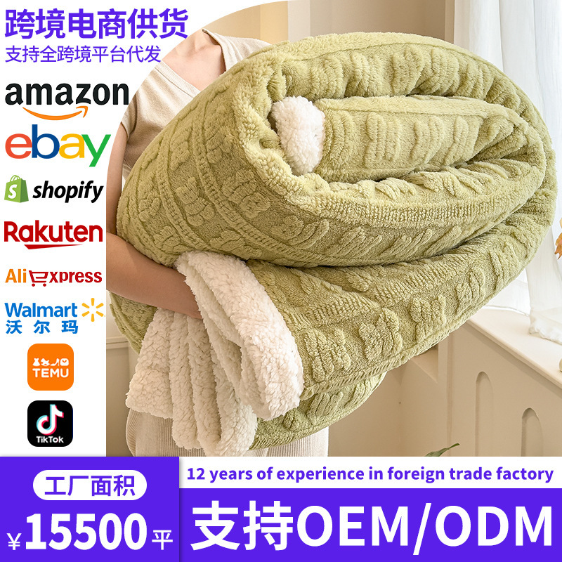 Comercio exterior transfronterizo mantas edredón de coral lana manta de almuerzo de oficina siesta de cachemira manta regalo de invierno grueso