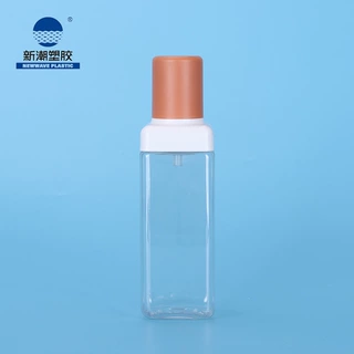 新潮塑胶护肤品包材 按压式四方乳液透明塑料瓶 源头厂家新品直销