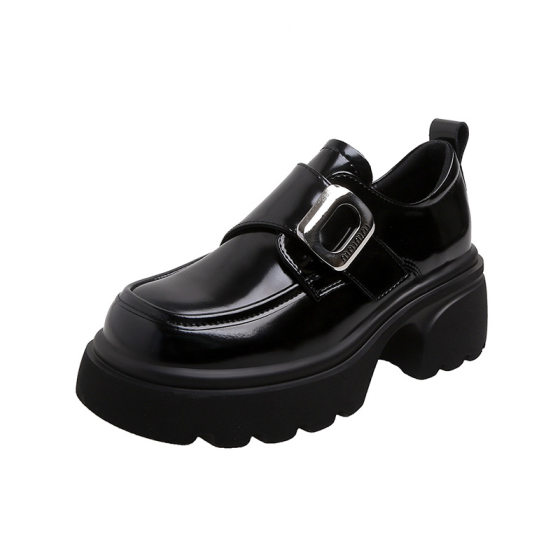 Genuine Leather Loafers Women's 2024 Spring New Thick-soled Slip-on Women's Shoes All-match British Academy Style Small Leather Shoes