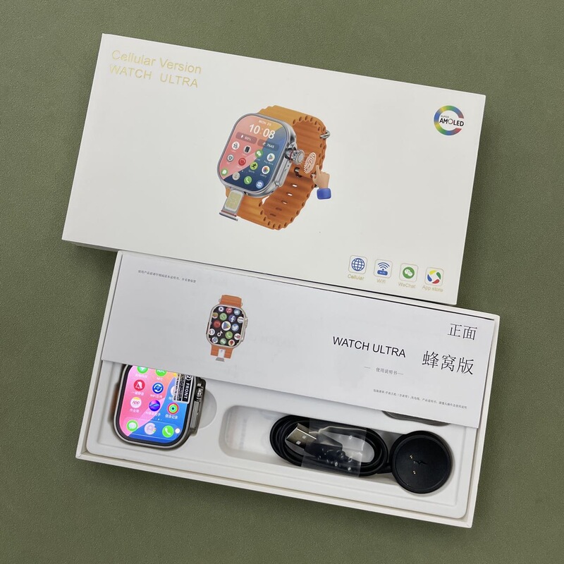 Cd12Max+ Smart Watch Cellular Version Fingerprint Touch Screen W527 Chip 1400 Large Battery Glutinous Rice System 2.0