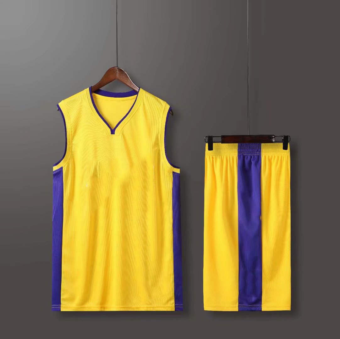 Light board V-neck Lakers basketball uniform suit adult uniform competition training team uniform jersey L-5XL