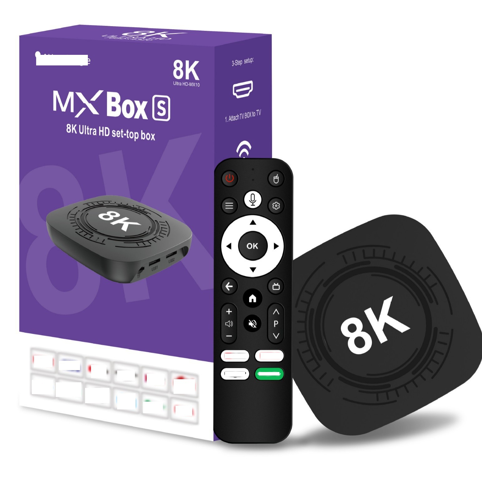 Mx10 8K Set-Top Box Rk3528A 2.4G/5Gwifi Bluetooth 4K High-Definition Dual-Band Player Tv Box
