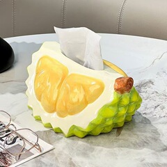 小红书同款榴莲新款收纳家用客厅茶几餐桌卧室搪胶装饰抽纸盒