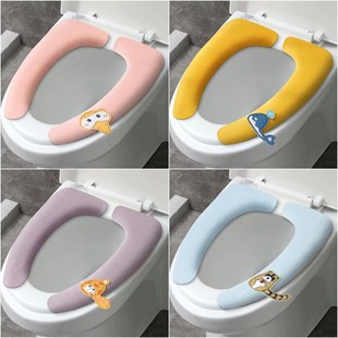 Cartoon toilet seat cushion warm thickened electrostatic toilet seat cushion adhesive toilet seat cushion toilet seat cushion 2022