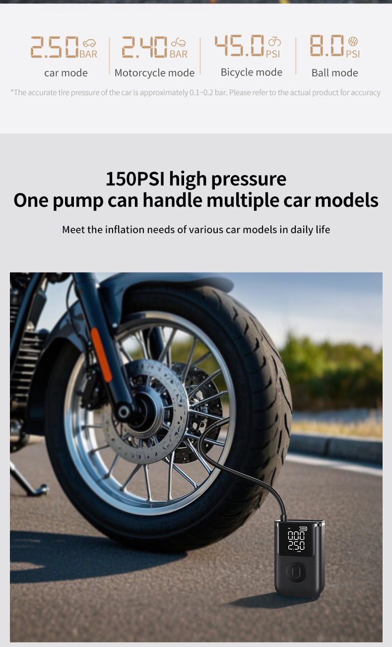 【Mf01】Cross-Border Car Air Pump Wireless Portable Car Sedan Electric Car Tire 12V Inflator