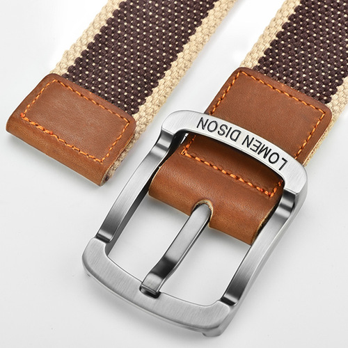 Zipper Canvas Belt for Men and Women, Student and Youth, Korean Style Pants Belt, Casual and Business Fabric Belt